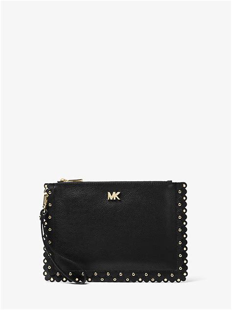 michael kors medium scalloped pebbled leather pouch|Medium Scalloped Pebbled Leather Travel Pouch .